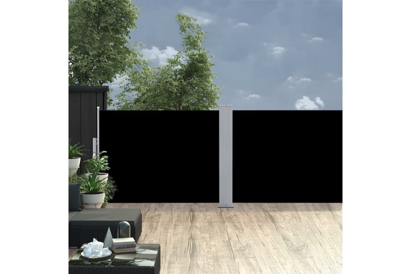 Sisäänvedettävä sivumarkiisi 100x1000 cm musta - Musta - Puutarhakalusteet - Aurinkosuoja - Markiisi
 - Parvekemarkiisi