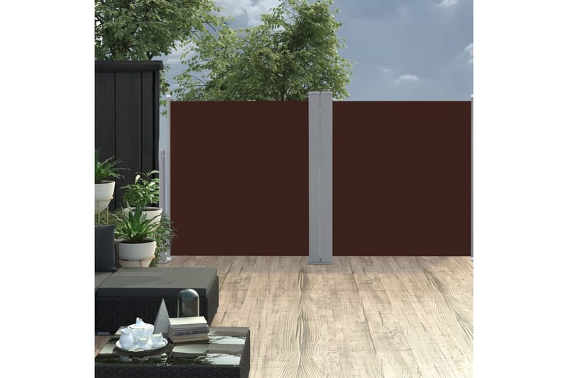 Sisäänvedettävä sivumarkiisi 100x600 cm ruskea - Ruskea - Puutarhakalusteet - Aurinkosuoja - Markiisi
 - Parvekemarkiisi