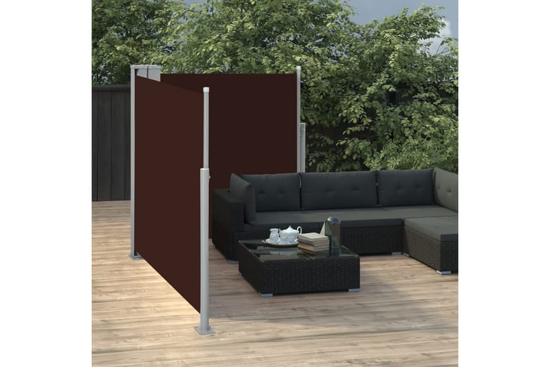 Sisäänvedettävä sivumarkiisi 100x600 cm ruskea - Ruskea - Puutarhakalusteet - Aurinkosuoja - Markiisi
 - Parvekemarkiisi