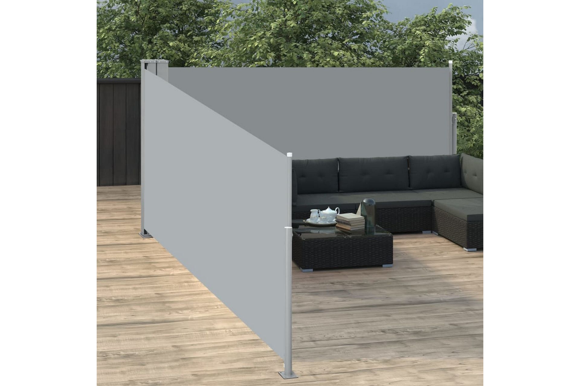 Sisäänvedettävä sivumarkiisi 120x1000 cm antrasiitti - Antrasiitti - Puutarhakalusteet - Aurinkosuoja - Markiisi
 - Parvekemarkiisi