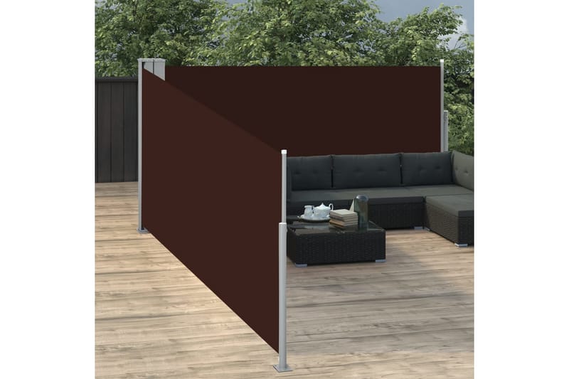 Sisäänvedettävä sivumarkiisi 120x1000 cm ruskea - Ruskea - Puutarhakalusteet - Aurinkosuoja - Markiisi
 - Parvekemarkiisi