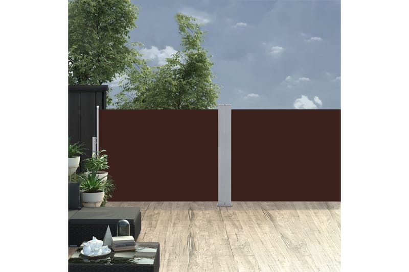 Sisäänvedettävä sivumarkiisi 120x1000 cm ruskea - Ruskea - Puutarhakalusteet - Aurinkosuoja - Markiisi
 - Parvekemarkiisi