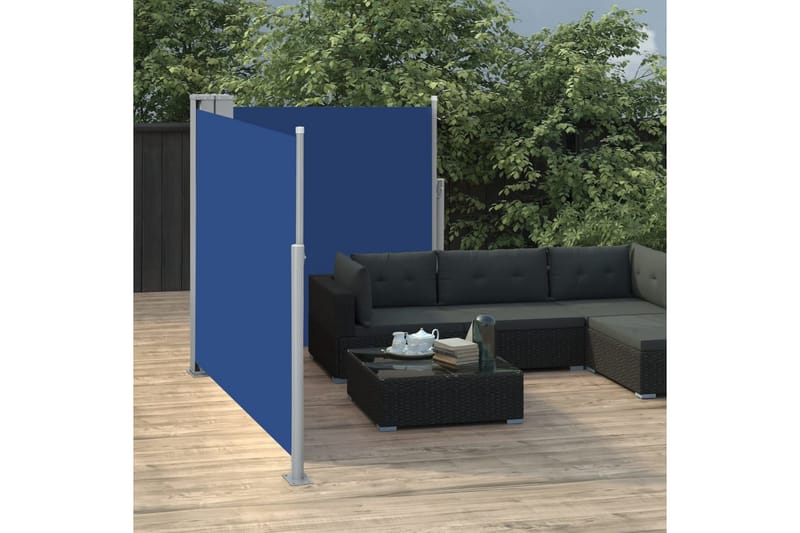 Sisäänvedettävä sivumarkiisi 120x600 cm sininen - Sininen - Puutarhakalusteet - Aurinkosuoja - Markiisi
 - Parvekemarkiisi