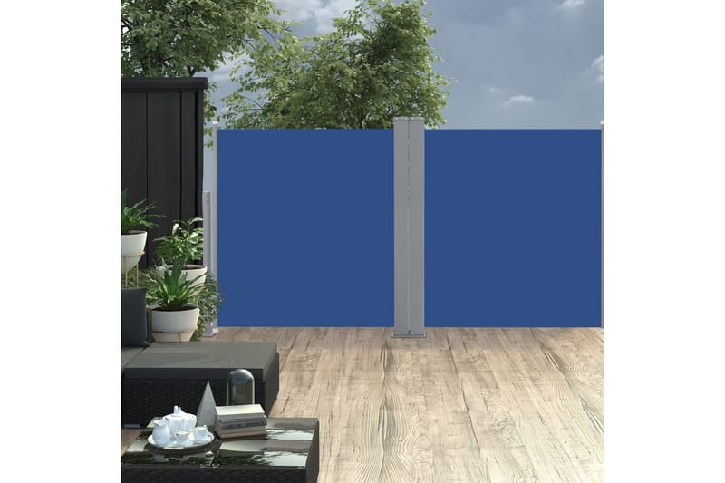 Sisäänvedettävä sivumarkiisi 120x600 cm sininen - Sininen - Puutarhakalusteet - Aurinkosuoja - Markiisi
 - Parvekemarkiisi