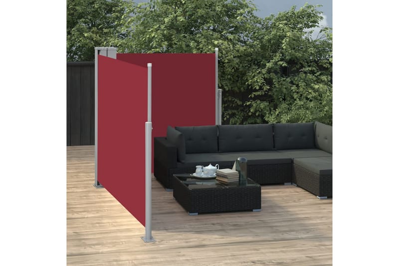 Sisäänvedettävä sivumarkiisi 120x600 cm punainen - Punainen - Puutarhakalusteet - Aurinkosuoja - Markiisi
 - Parvekemarkiisi