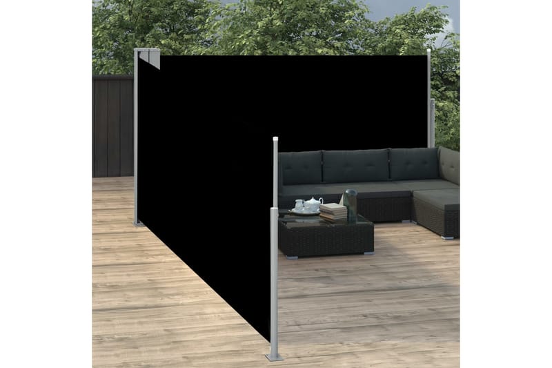 Sisäänvedettävä sivumarkiisi 140x1000 cm musta - Musta - Puutarhakalusteet - Aurinkosuoja - Markiisi
 - Parvekemarkiisi