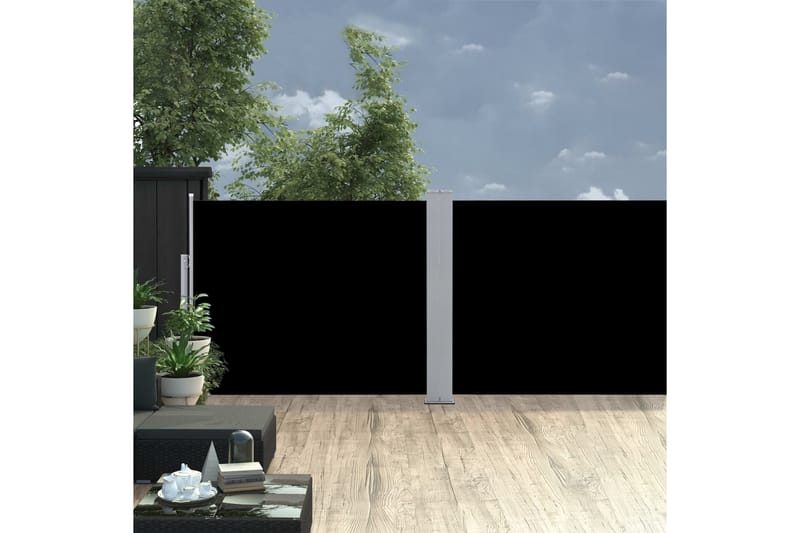 Sisäänvedettävä sivumarkiisi 140x1000 cm musta - Musta - Puutarhakalusteet - Aurinkosuoja - Markiisi
 - Parvekemarkiisi