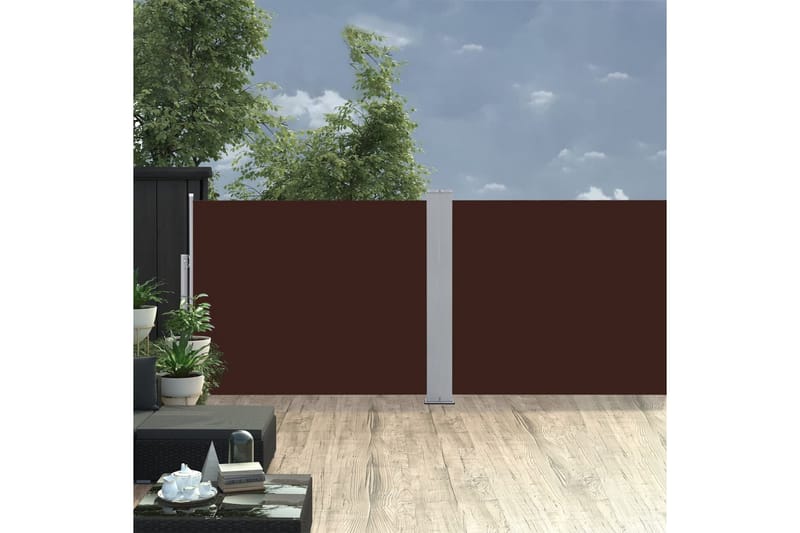 Sisäänvedettävä sivumarkiisi 140x1000 cm ruskea - Ruskea - Puutarhakalusteet - Aurinkosuoja - Markiisi
 - Parvekemarkiisi