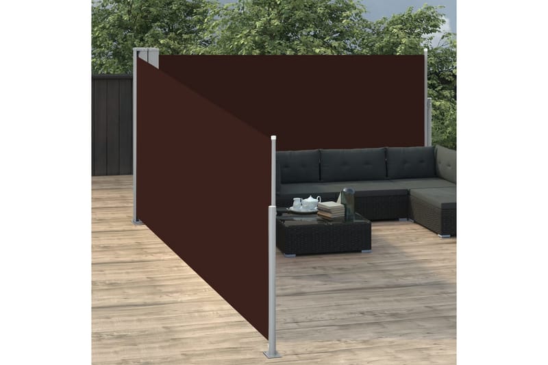 Sisäänvedettävä sivumarkiisi 140x1000 cm ruskea - Ruskea - Puutarhakalusteet - Aurinkosuoja - Markiisi
 - Parvekemarkiisi