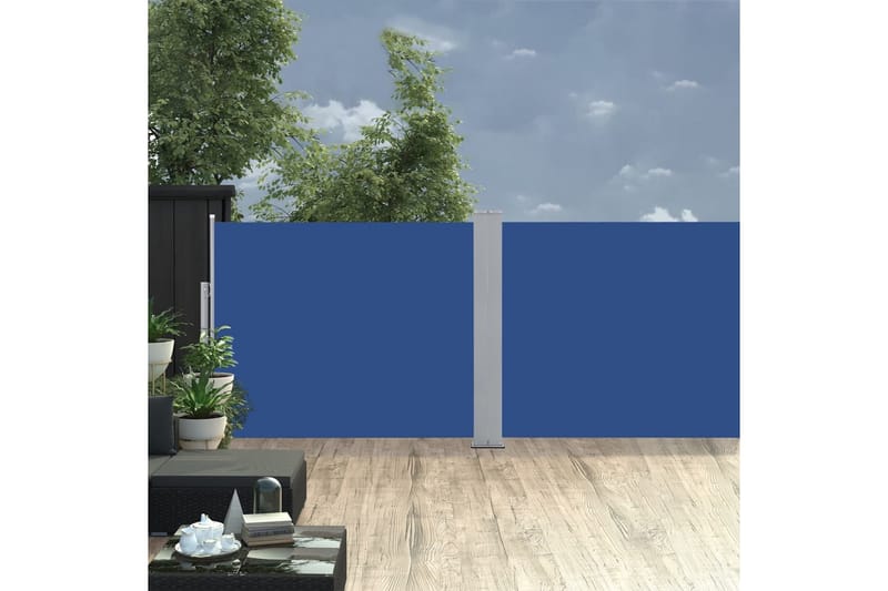Sisäänvedettävä sivumarkiisi 140x1000 cm sininen - Sininen - Puutarhakalusteet - Aurinkosuoja - Markiisi
 - Parvekemarkiisi