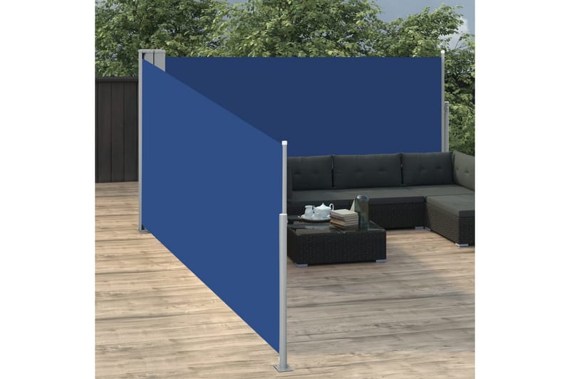 Sisäänvedettävä sivumarkiisi 140x1000 cm sininen - Sininen - Puutarhakalusteet - Aurinkosuoja - Markiisi
 - Parvekemarkiisi