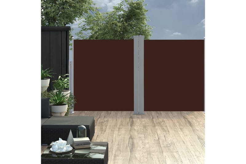 Sisäänvedettävä sivumarkiisi 140x600 cm ruskea - Ruskea - Puutarhakalusteet - Aurinkosuoja - Markiisi
 - Parvekemarkiisi