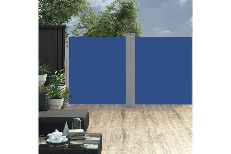 Sisäänvedettävä sivumarkiisi 140x600 cm sininen - Sininen - Puutarhakalusteet - Aurinkosuoja - Markiisi
 - Parvekemarkiisi