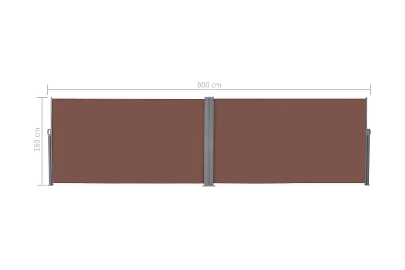Sisäänvedettävä sivumarkiisi 160x600 cm ruskea - Ruskea - Puutarhakalusteet - Aurinkosuoja - Markiisi
 - Parvekemarkiisi