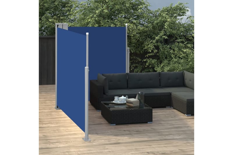 Sisäänvedettävä sivumarkiisi 160x600 cm sininen - Sininen - Puutarhakalusteet - Aurinkosuoja - Markiisi
 - Parvekemarkiisi