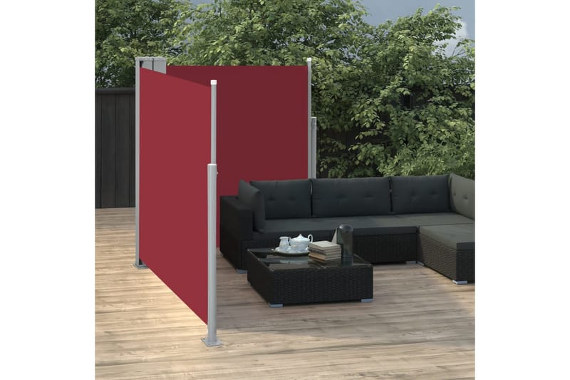 Sisäänvedettävä sivumarkiisi 160x600 cm punainen - Punainen - Puutarhakalusteet - Aurinkosuoja - Markiisi
 - Parvekemarkiisi