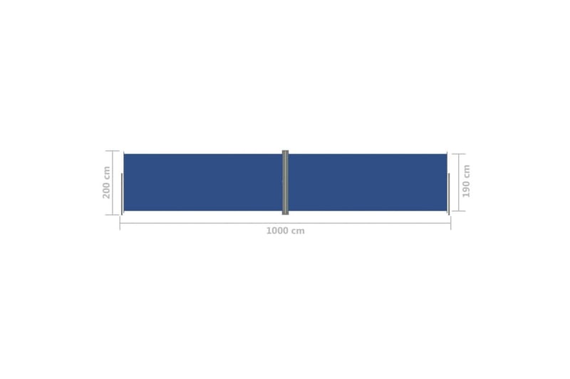 Sisäänvedettävä sivumarkiisi 200x1000 cm sininen - Sininen - Puutarhakalusteet - Aurinkosuoja - Markiisi
 - Parvekemarkiisi