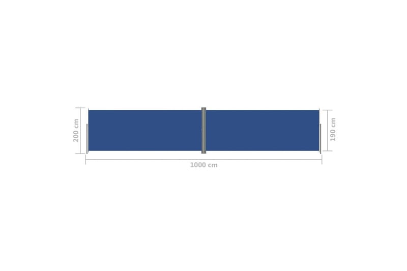 Sisäänvedettävä sivumarkiisi 200x1000 cm sininen - Sininen - Parvekemarkiisi - Markiisi
 - Sivumarkiisi - Ikkunatarvikkeet