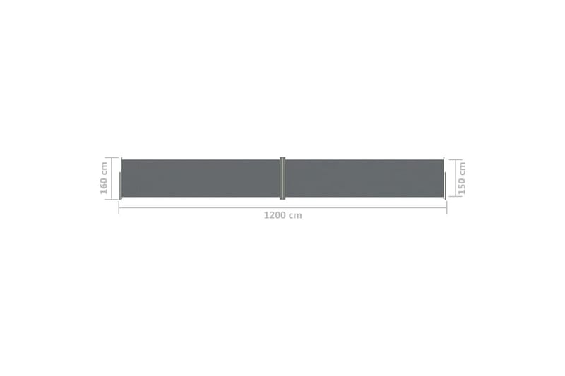 Sisäänvedettävä sivumarkiisi antrasiitti 160x1200 cm - Antrasiitti - Puutarhakalusteet - Aurinkosuoja - Markiisi
 - Parvekemarkiisi