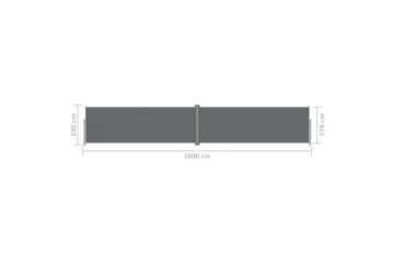 Sisäänvedettävä sivumarkiisi antrasiitti 180x1000 cm - Antrasiitti - Puutarhakalusteet - Aurinkosuoja - Markiisi
 - Parvekemarkiisi