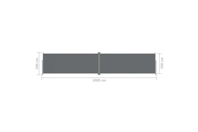 Sisäänvedettävä sivumarkiisi antrasiitti 200x1000 cm - Antrasiitti - Puutarhakalusteet - Aurinkosuoja - Markiisi
 - Parvekemarkiisi