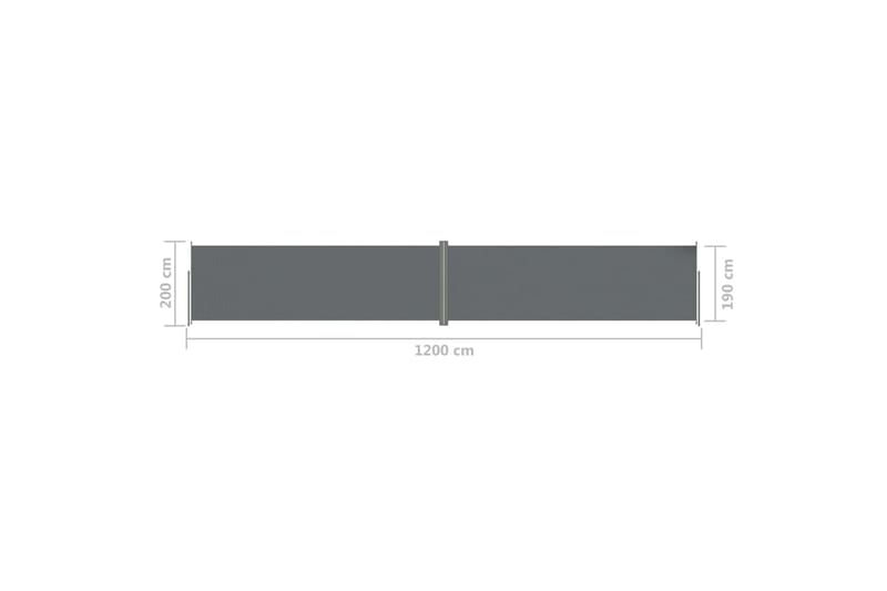 Sisäänvedettävä sivumarkiisi antrasiitti 200x1200 cm - Antrasiitti - Puutarhakalusteet - Aurinkosuoja - Markiisi
 - Parvekemarkiisi