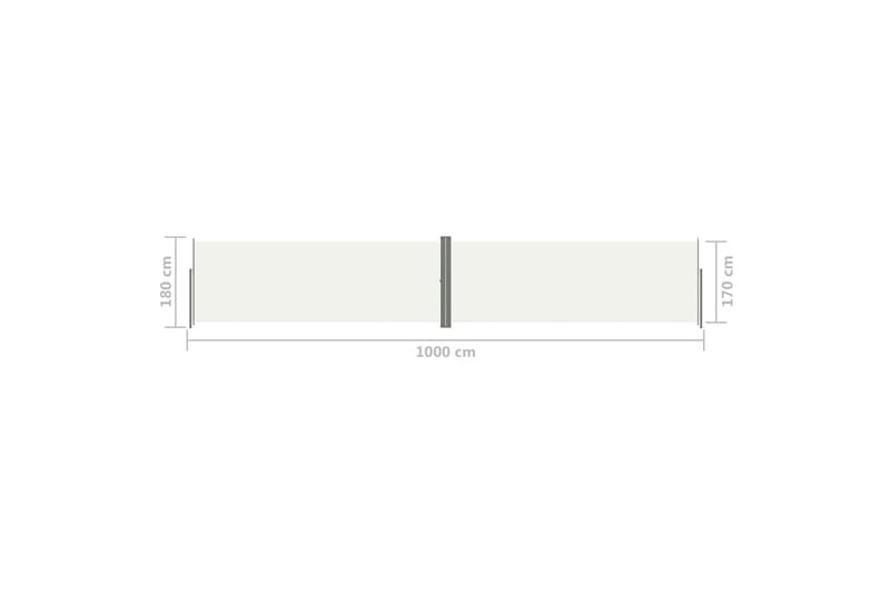 Sisäänvedettävä sivumarkiisi kerma 180x1000 cm - Kerma - Puutarhakalusteet - Aurinkosuoja - Markiisi
 - Parvekemarkiisi