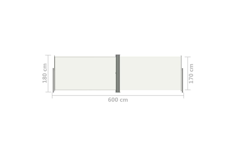 Sisäänvedettävä sivumarkiisi kerma 180x600 cm - Kerma - Puutarhakalusteet - Aurinkosuoja - Markiisi
 - Parvekemarkiisi