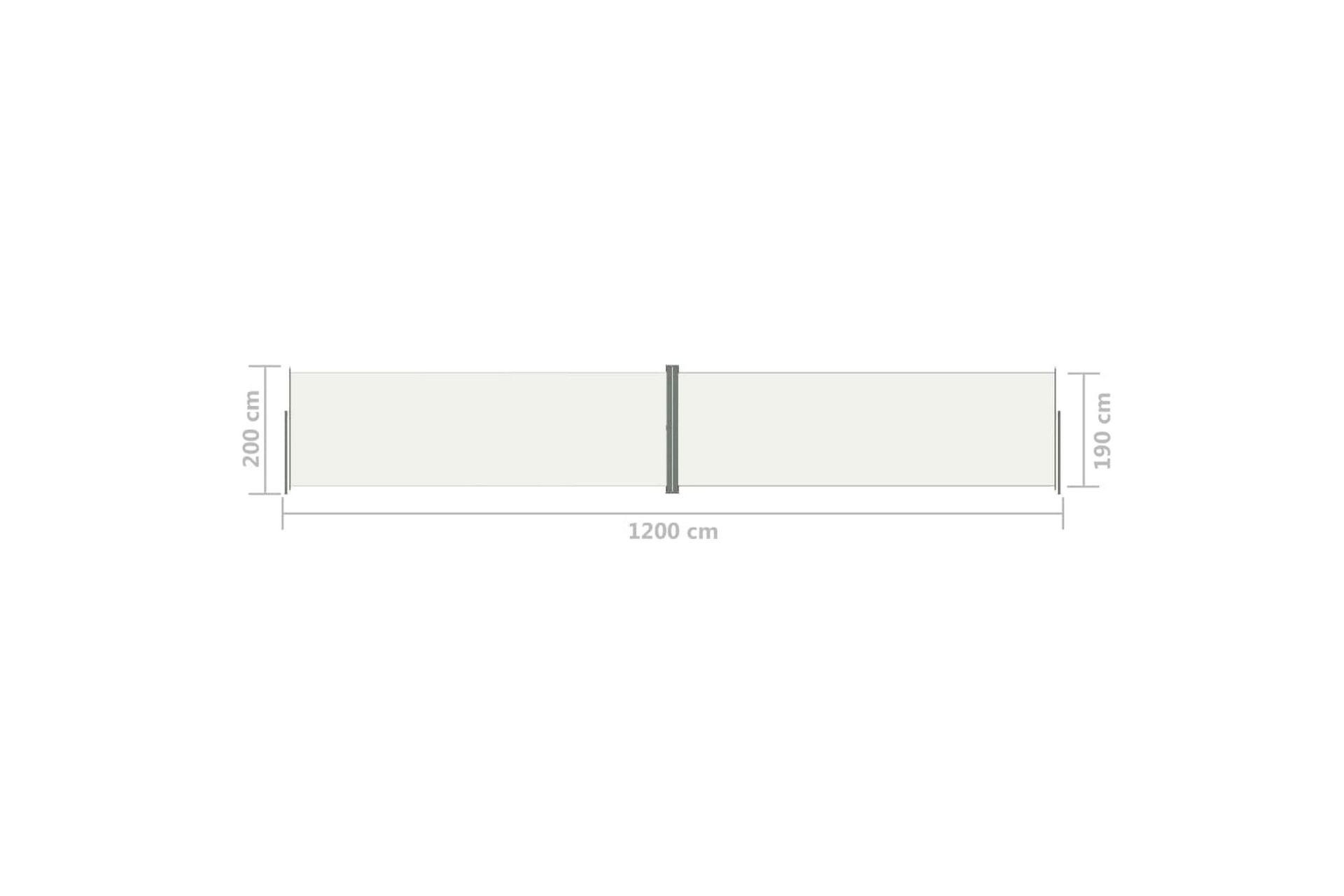 Sisäänvedettävä sivumarkiisi kerma 200x1200 cm - Kerma - Puutarhakalusteet - Aurinkosuoja - Markiisi
 - Parvekemarkiisi
