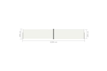 Sisäänvedettävä sivumarkiisi kerma 200x1200 cm - Kerma - Puutarhakalusteet - Aurinkosuoja - Markiisi
 - Parvekemarkiisi