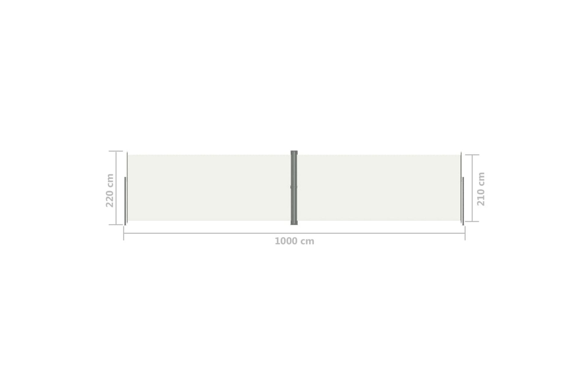 Sisäänvedettävä sivumarkiisi kerma 220x1000 cm - Kerma - Puutarhakalusteet - Aurinkosuoja - Markiisi
 - Parvekemarkiisi