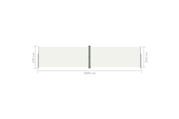 Sisäänvedettävä sivumarkiisi kerma 220x1000 cm - Kerma - Puutarhakalusteet - Aurinkosuoja - Markiisi
 - Parvekemarkiisi