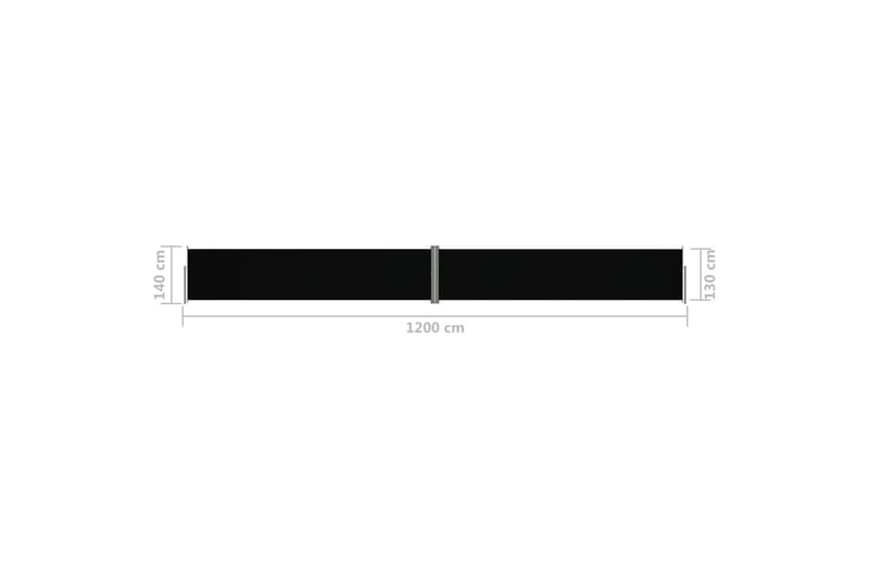 Sisäänvedettävä sivumarkiisi musta 140x1200 cm - Musta - Puutarhakalusteet - Aurinkosuoja - Markiisi
 - Parvekemarkiisi