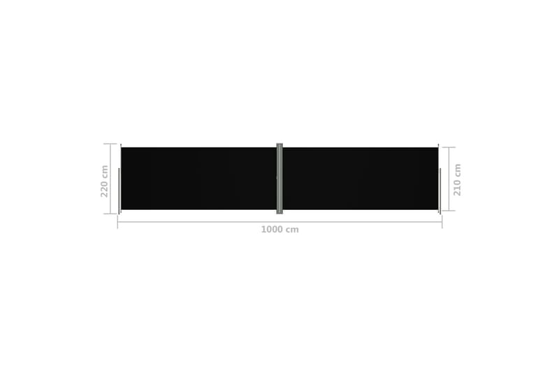 Sisäänvedettävä sivumarkiisi musta 220x1000 cm - Musta - Puutarhakalusteet - Aurinkosuoja - Markiisi
 - Parvekemarkiisi