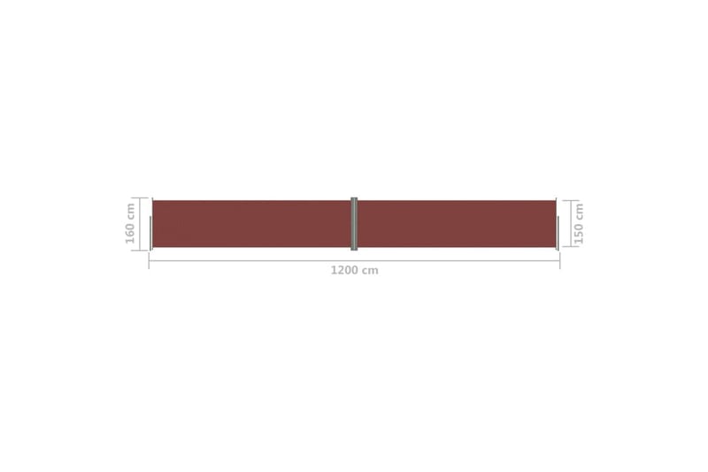 Sisäänvedettävä sivumarkiisi ruskea 160x1200 cm - Ruskea - Puutarhakalusteet - Aurinkosuoja - Markiisi
 - Parvekemarkiisi