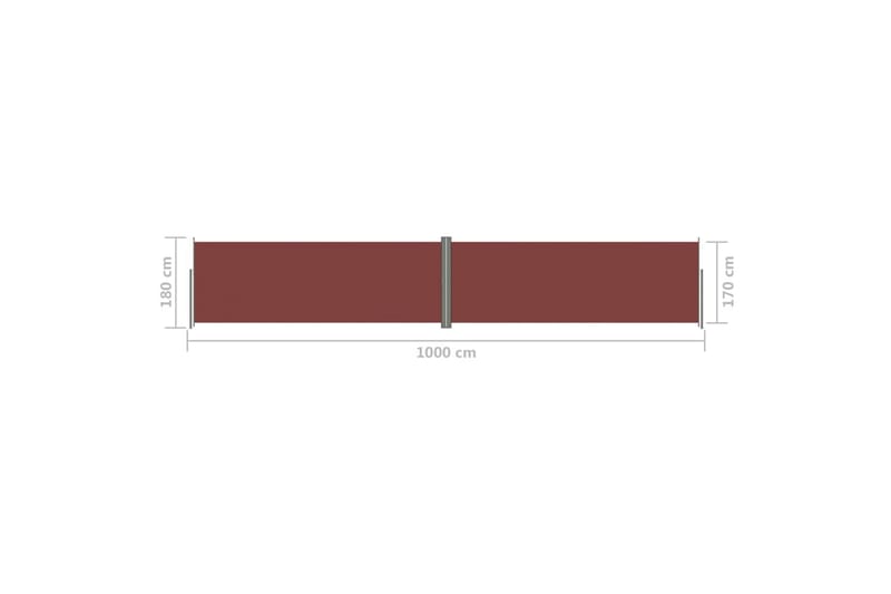 Sisäänvedettävä sivumarkiisi ruskea 180x1000 cm - Ruskea - Puutarhakalusteet - Aurinkosuoja - Markiisi
 - Parvekemarkiisi