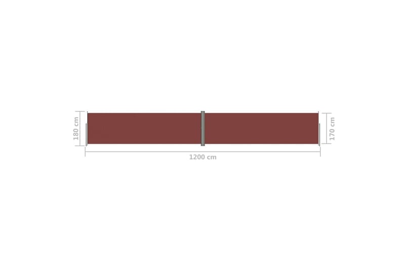 Sisäänvedettävä sivumarkiisi ruskea 180x1200 cm - Ruskea - Puutarhakalusteet - Aurinkosuoja - Markiisi
 - Parvekemarkiisi