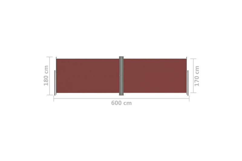 Sisäänvedettävä sivumarkiisi ruskea 180x600 cm - Ruskea - Puutarhakalusteet - Aurinkosuoja - Markiisi
 - Parvekemarkiisi