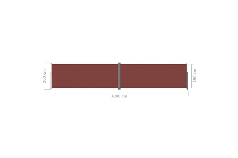 Sisäänvedettävä sivumarkiisi ruskea 200x1000 cm - Ruskea - Puutarhakalusteet - Aurinkosuoja - Markiisi
 - Parvekemarkiisi