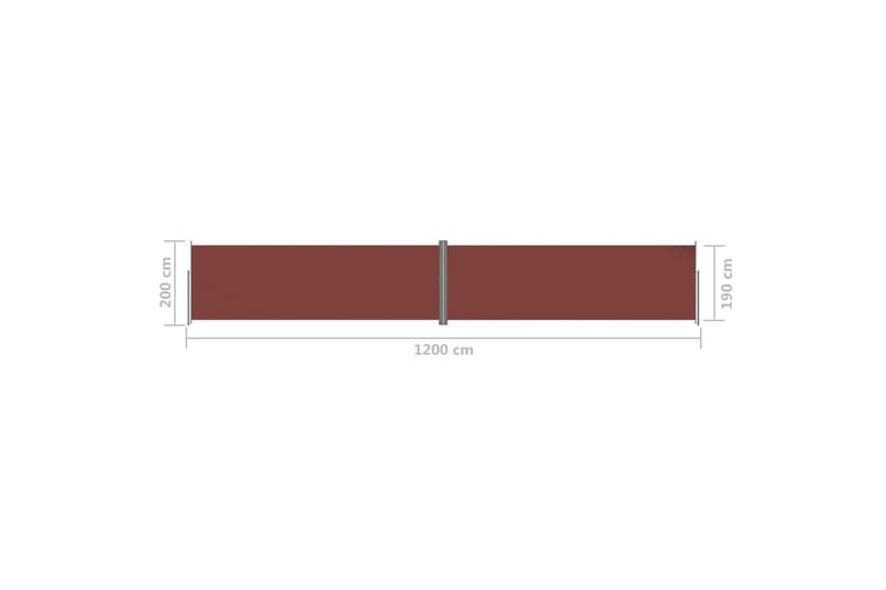Sisäänvedettävä sivumarkiisi ruskea 200x1200 cm - Ruskea - Puutarhakalusteet - Aurinkosuoja - Markiisi
 - Parvekemarkiisi