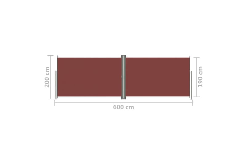 Sisäänvedettävä sivumarkiisi ruskea 200x600 cm - Ruskea - Puutarhakalusteet - Aurinkosuoja - Markiisi
 - Parvekemarkiisi