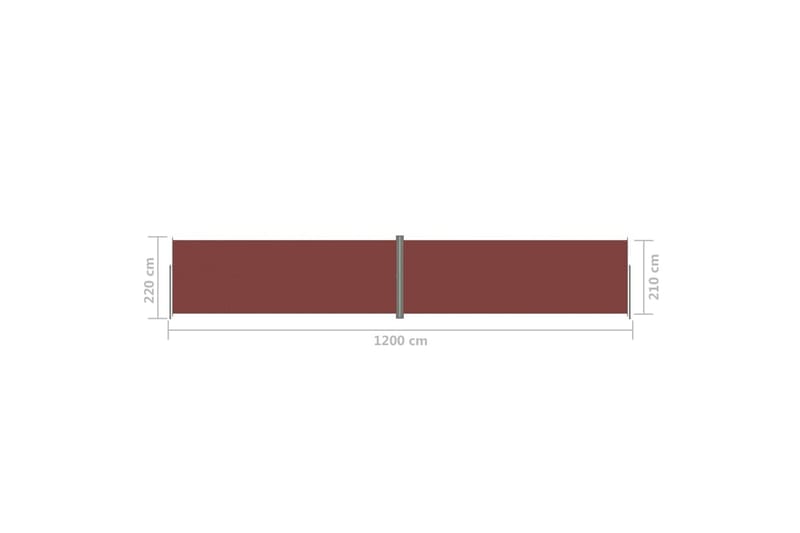 Sisäänvedettävä sivumarkiisi ruskea 220x1200 cm - Ruskea - Puutarhakalusteet - Aurinkosuoja - Markiisi
 - Parvekemarkiisi