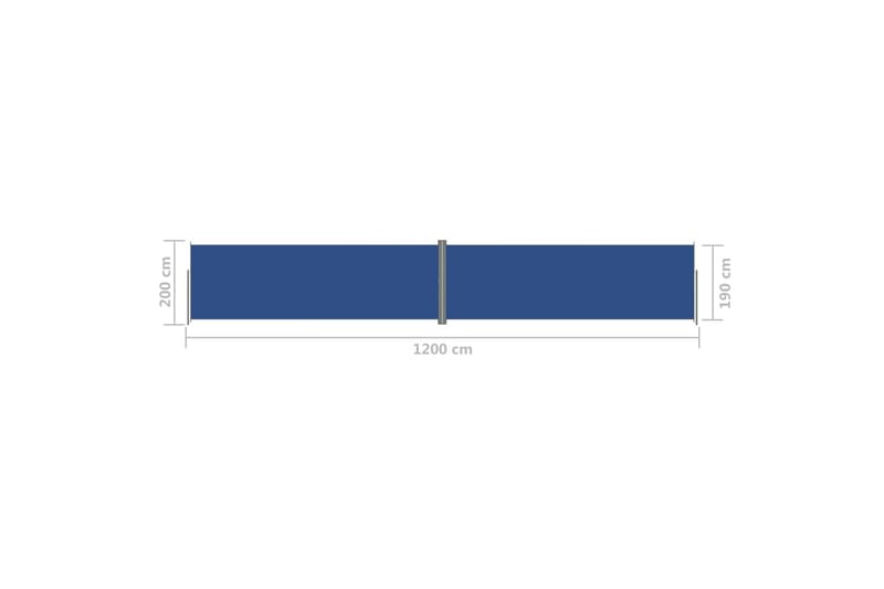 Sisäänvedettävä sivumarkiisi sininen 200x1200 cm - Sininen - Puutarhakalusteet - Aurinkosuoja - Markiisi
 - Parvekemarkiisi