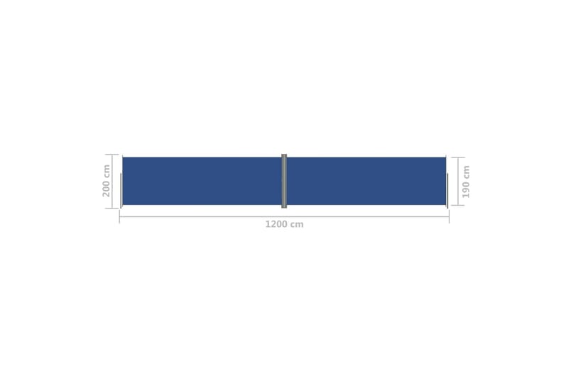 Sisäänvedettävä sivumarkiisi sininen 200x1200 cm - Sininen - Parvekemarkiisi - Markiisi
 - Sivumarkiisi - Ikkunatarvikkeet