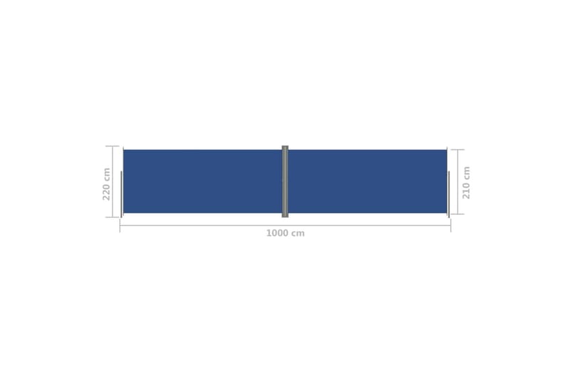 Sisäänvedettävä sivumarkiisi sininen 220x1000 cm - Sininen - Puutarhakalusteet - Aurinkosuoja - Markiisi
 - Parvekemarkiisi