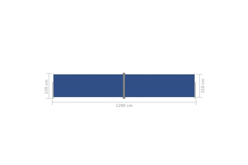 Sisäänvedettävä sivumarkiisi sininen 220x1200 cm - Sininen - Puutarhakalusteet - Aurinkosuoja - Markiisi
 - Parvekemarkiisi