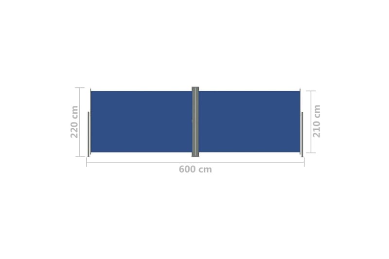 Sisäänvedettävä sivumarkiisi sininen 220x600 cm - Sininen - Puutarhakalusteet - Aurinkosuoja - Markiisi
 - Parvekemarkiisi