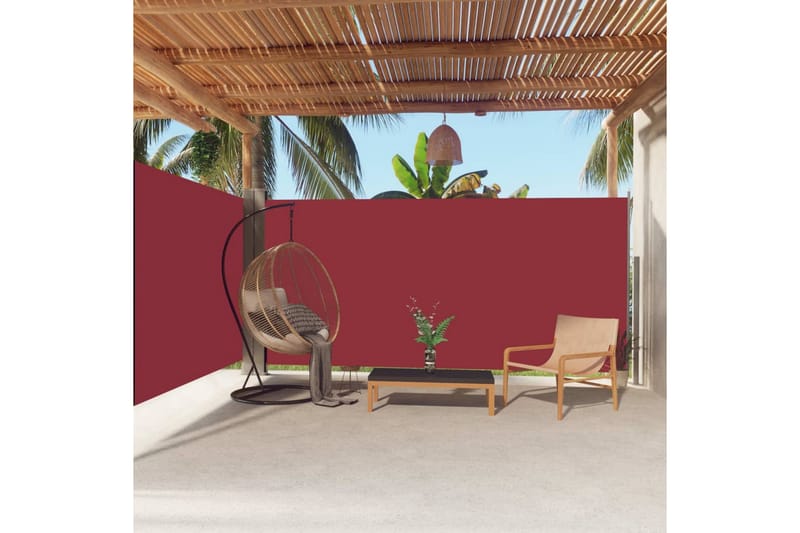 Sisäänvedettävä sivumarkiisi punainen 180x600 cm - Punainen - Puutarhakalusteet - Aurinkosuoja - Markiisi
 - Parvekemarkiisi