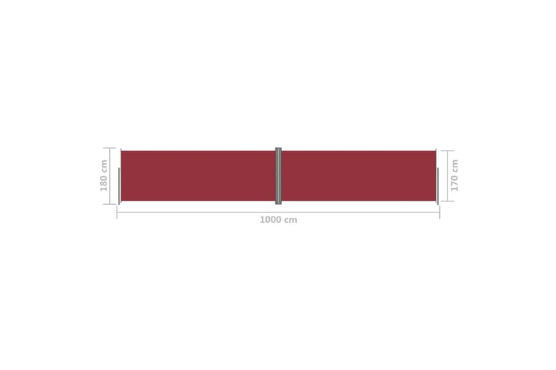Sisäänvedettävä sivumarkiisi punainen 180x1000 cm - Punainen - Puutarhakalusteet - Aurinkosuoja - Markiisi
 - Parvekemarkiisi
