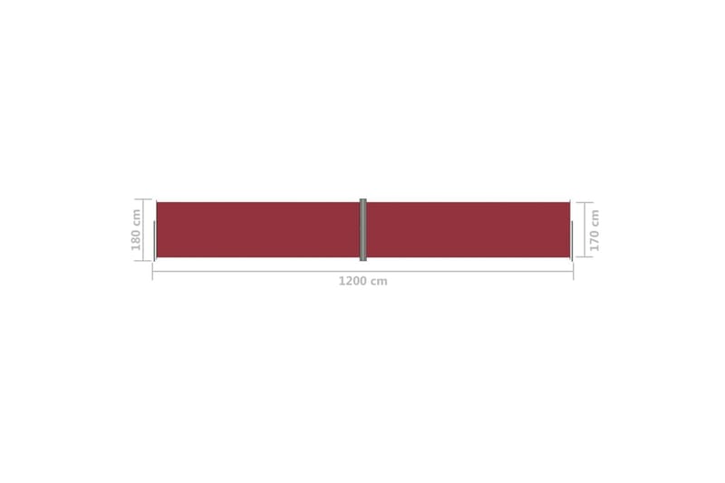 Sisäänvedettävä sivumarkiisi punainen 180x1200 cm - Punainen - Puutarhakalusteet - Aurinkosuoja - Markiisi
 - Parvekemarkiisi